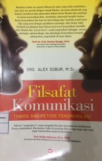 Filsafat Komunikasi : Tradisi dan Metode Fenomenologi