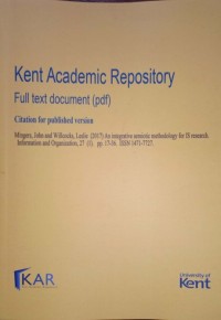 An Integrative Semiotics Methodology fot IS Research, Information and Organization