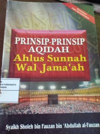 Prinsip Prinsip Aqidah Ahlus Sunnah Wal Jama'ah