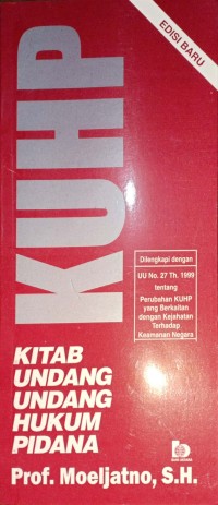KUHP Kitab Undang-Undang Hukum Pidana